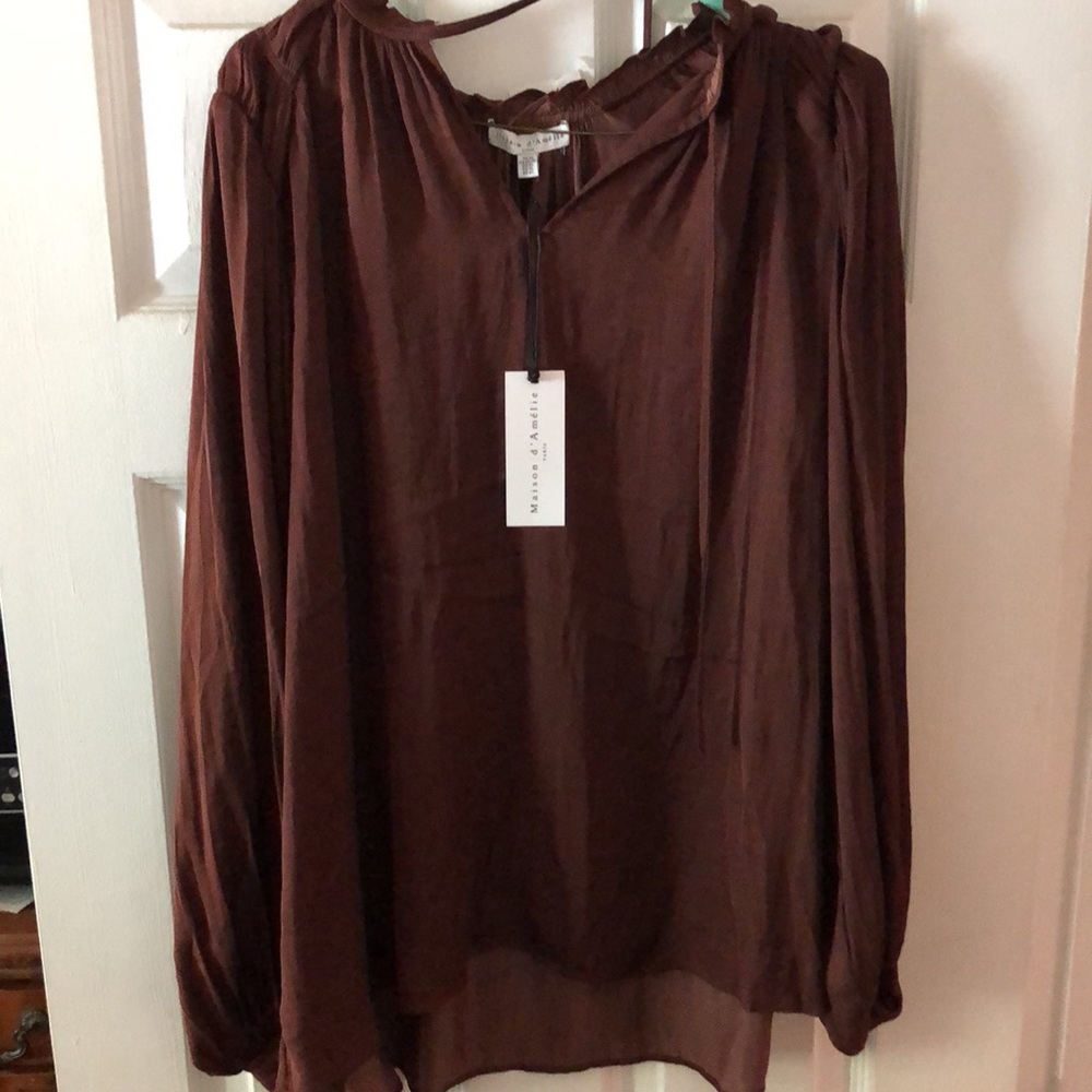 Maison d'Amelie Paris XL Blouse Chocolate Brown